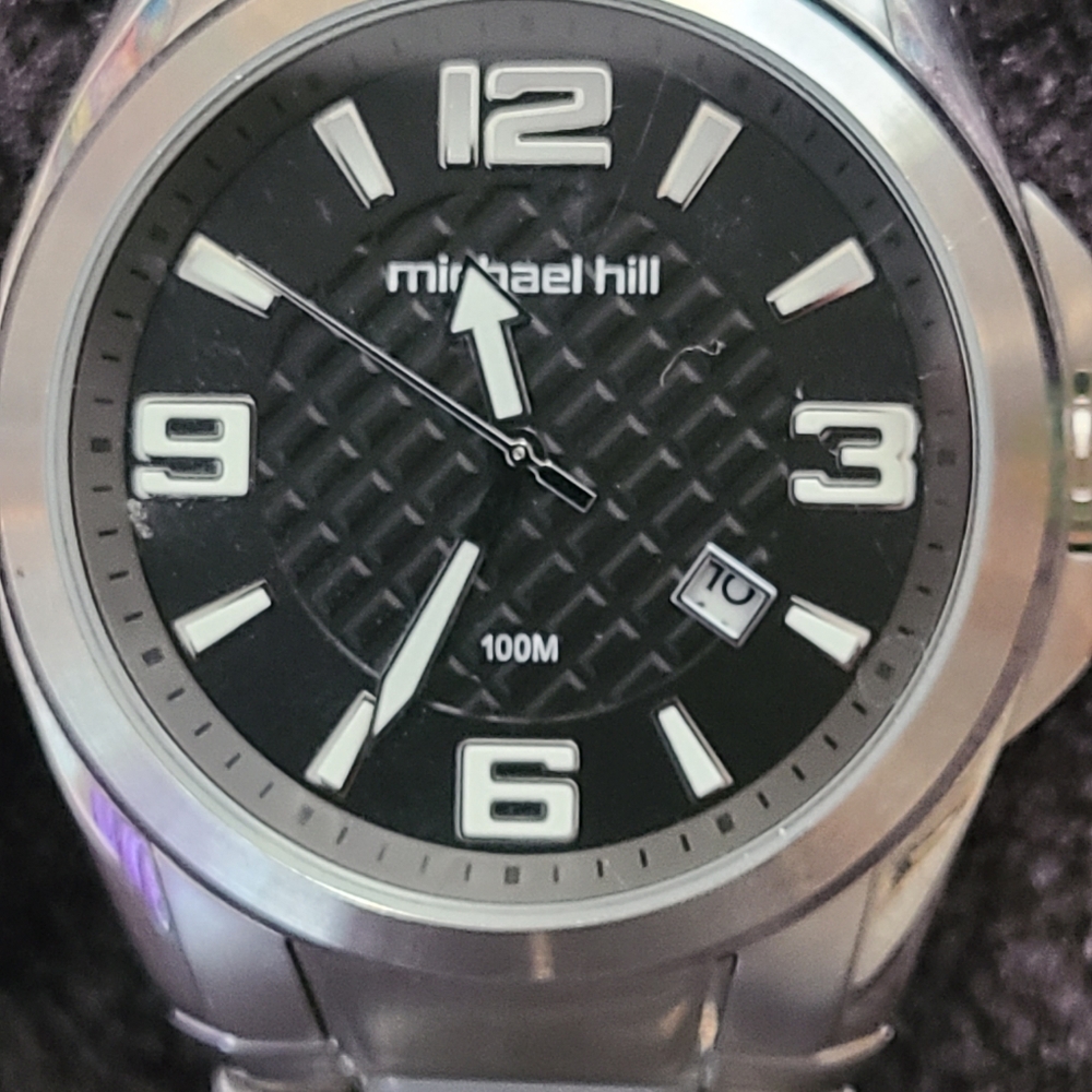 NWOT Michael Hill Stainless Steel Men's watch. Worn twice